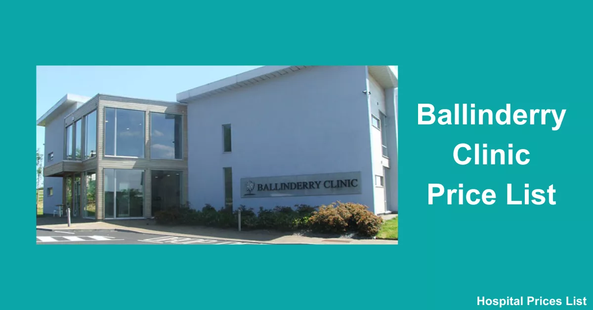Ballinderry Clinic Price List