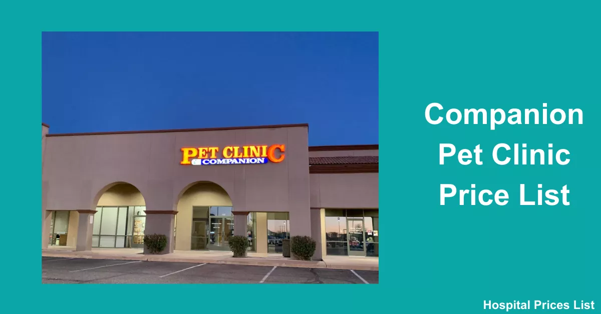 Companion Pet Clinic Price List